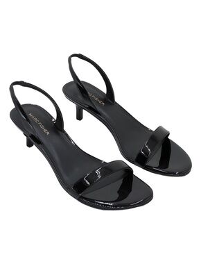 Marc Fisher Salla Black Patent Slingback 1.75" Kitten Heels Size 9.5M